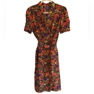 VINTAGE floral two way button down dress
